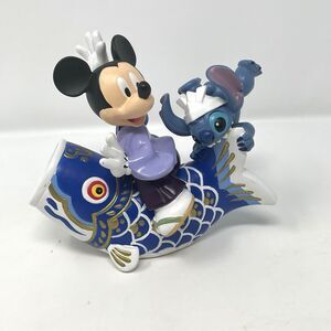 Tokyo Disney Resort Mickey & Stitch Figure Statue Doll Samurai Shogun Carp Japan